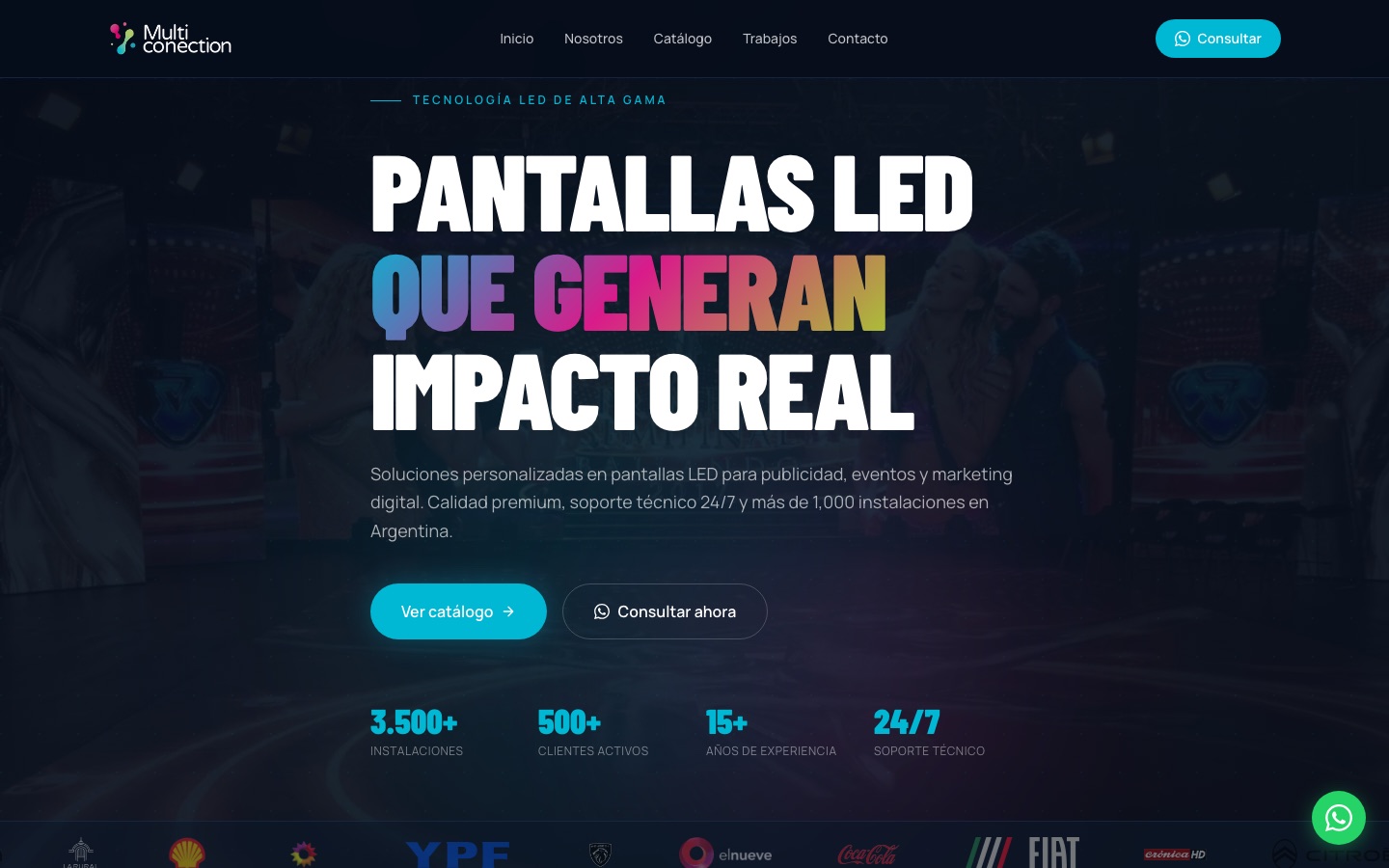 Página de inicio de Multi Connection diseñada por SitioHoy